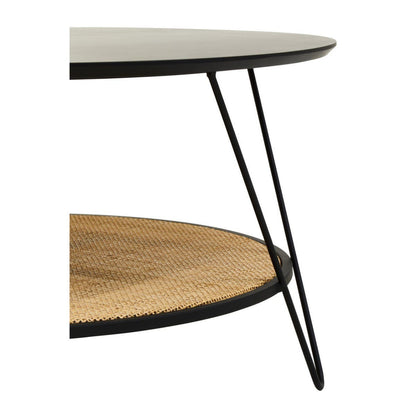 Depok Rattan And Metal Coffee Table With Hairpin Legs