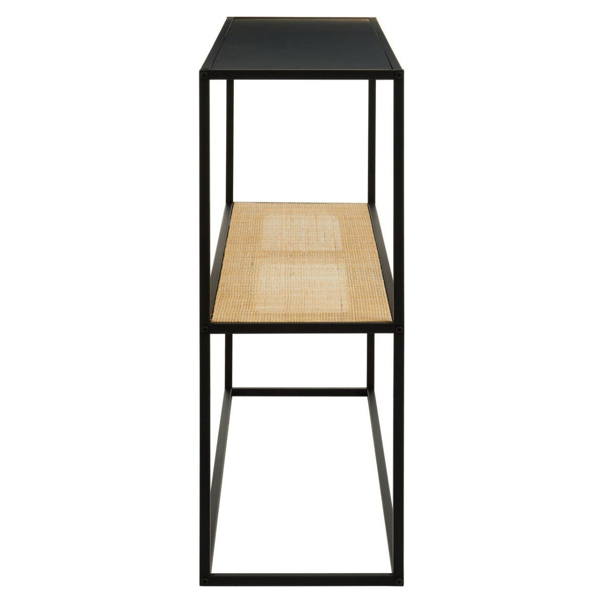 Depok 2 Tier Rattan And Metal Console Table