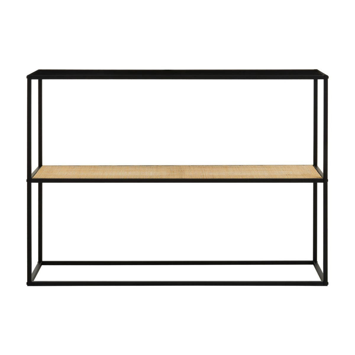 Depok 2 Tier Rattan And Metal Console Table