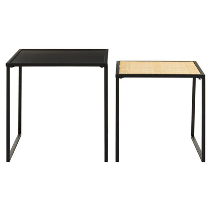 Depok Rattan And Metal Nest Of Two Tables