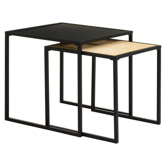 Depok Rattan And Metal Nest Of Two Tables