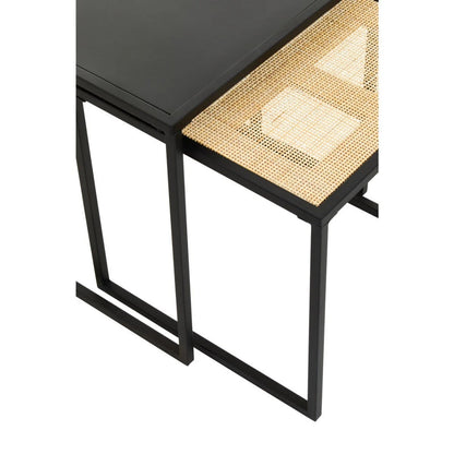 Depok Rattan And Metal Nest Of Two Tables