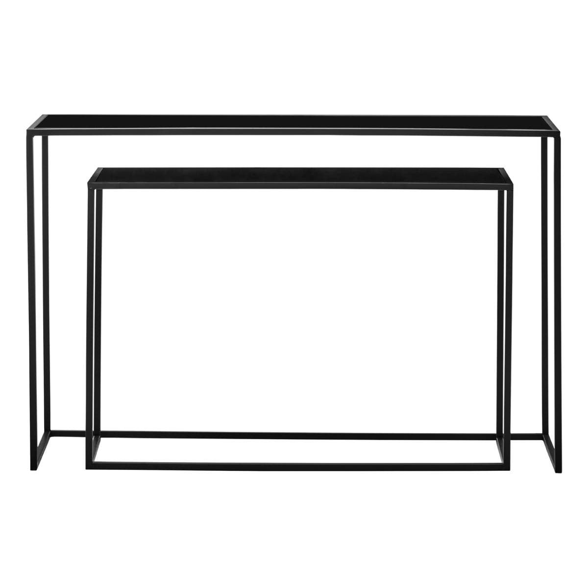 Avento Set Of Two Black Console Tables