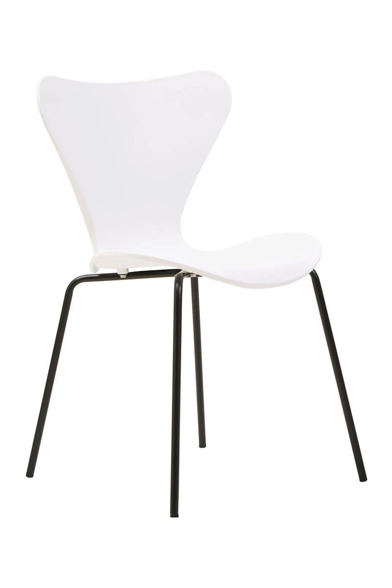 Laila White Seat and Black Legs Dining Chair