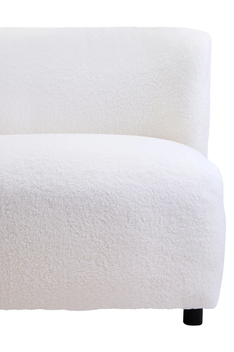 Montreal Ivory Boucle Effect Armless Lounge Chair