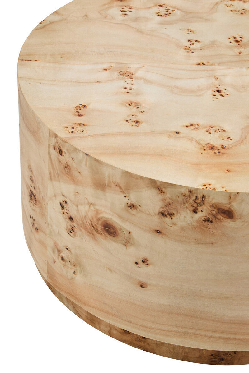 Mota Burl Wood Design Round Coffee Table