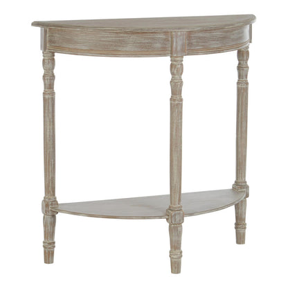 Heritage Half Moon Natural Pine Wood Console Table