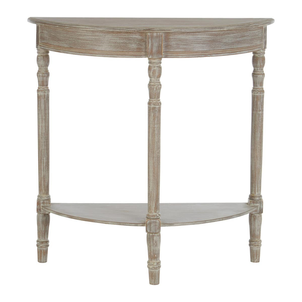 Heritage Half Moon Natural Pine Wood Console Table