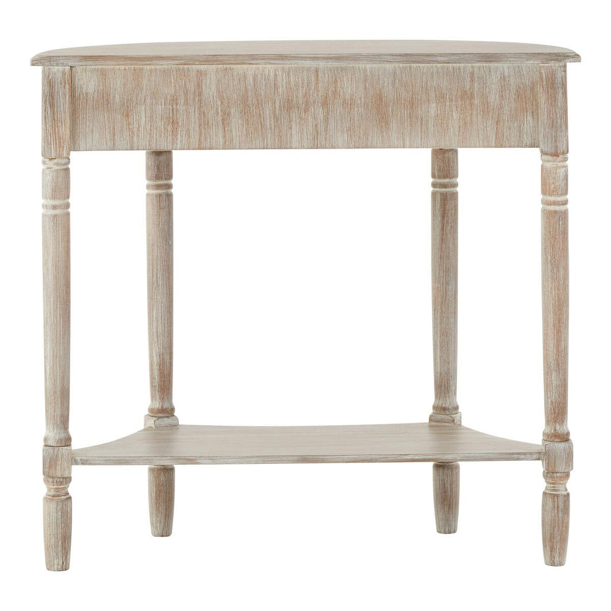 Heritage Natural Wash Pine Wood Half Moon Console Table with 1 Drawer