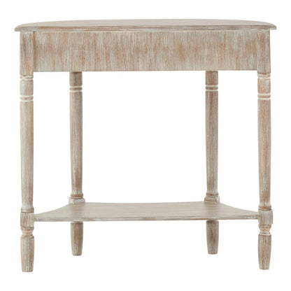 Heritage Natural Wash Pine Wood Half Moon Console Table with 1 Drawer