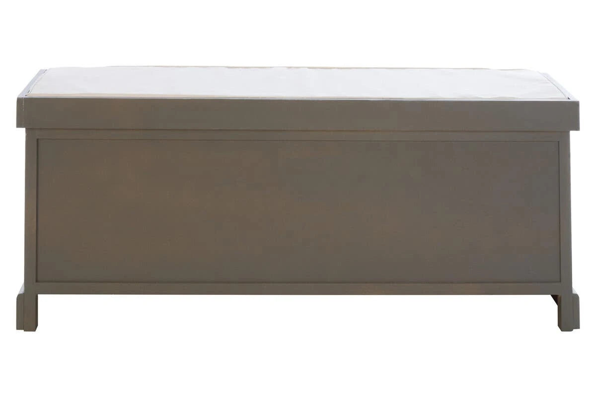 Heritage Grey Three Drawer Storage Bench with Cushion