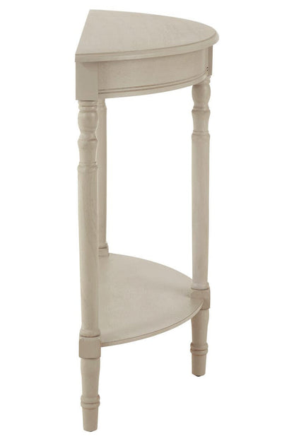 Heritage Grey Putty Pine Wood Half Moon Console Table