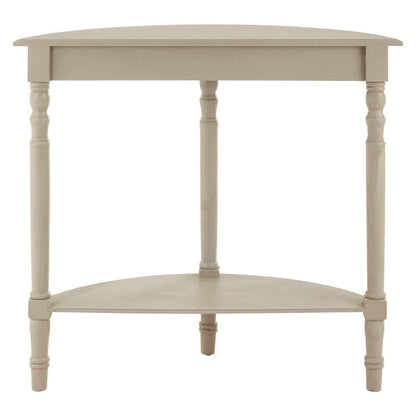 Heritage Grey Putty Pine Wood Half Moon Console Table