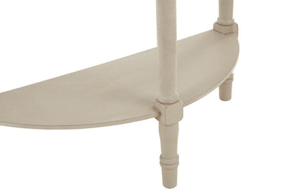Heritage Grey Putty Pine Wood Half Moon Console Table