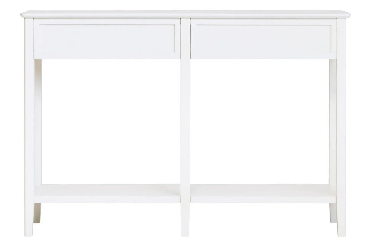 Heritage Two Drawer White Wood Console Table