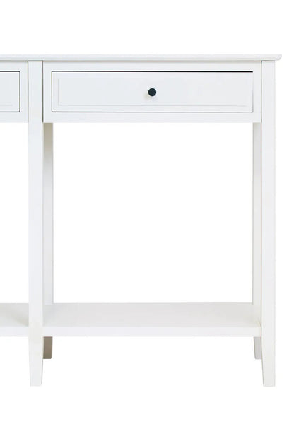 Heritage Two Drawer White Wood Console Table
