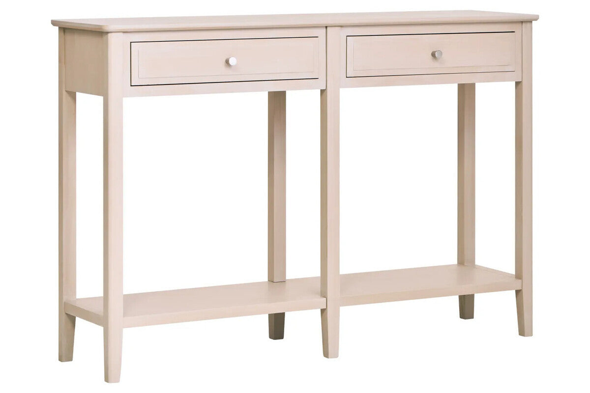 Heritage Two Drawer Taupe Finish Wood Console Table