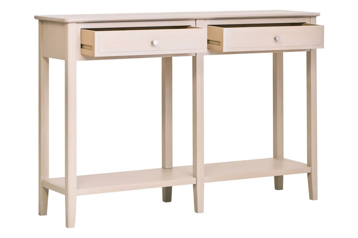 Heritage Two Drawer Taupe Finish Wood Console Table