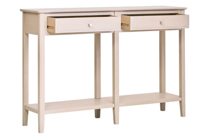 Heritage Two Drawer Taupe Finish Wood Console Table