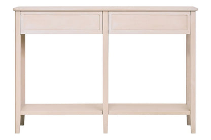 Heritage Two Drawer Taupe Finish Wood Console Table