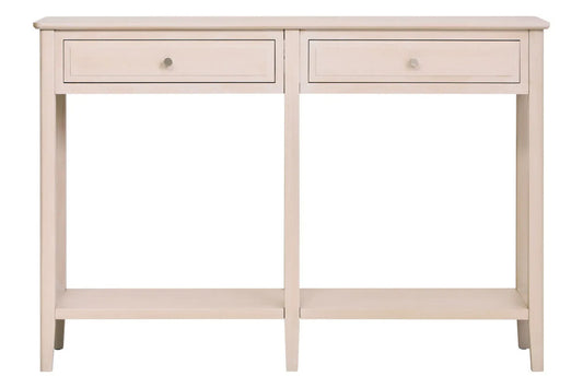 Heritage Two Drawer Taupe Finish Wood Console Table