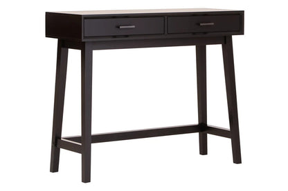 Heritage Two Drawer Black Wood Finish Console Table