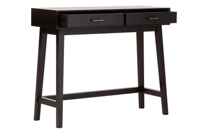 Heritage Two Drawer Black Wood Finish Console Table