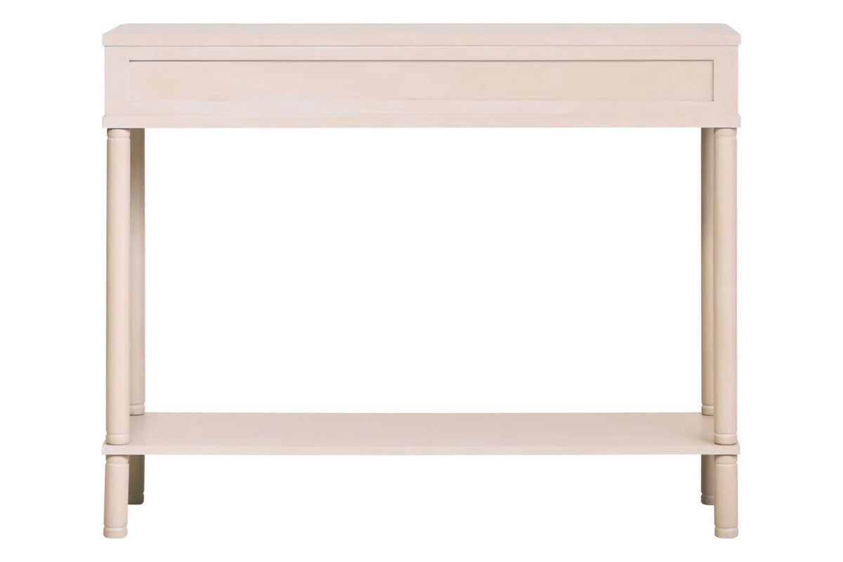 Heritage Two Drawer Reed Detail Taupe Wood Console Table