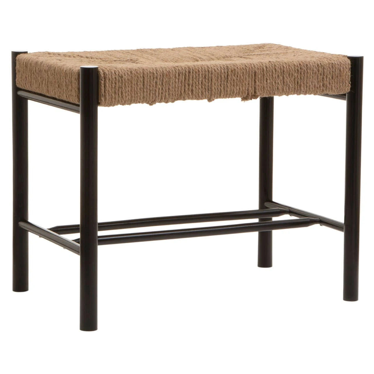 Bandar Natural Rope and Black Wood Small Bench