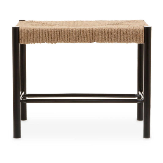 Bandar Natural Rope and Black Wood Small Bench