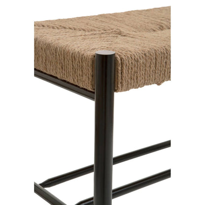 Bandar Natural Rope and Black Wood Small Bench