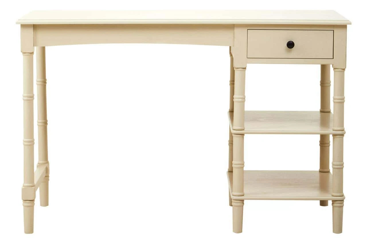 Heritage Ivory Desk with Drawer and Shelves – Woodsmith Furniture