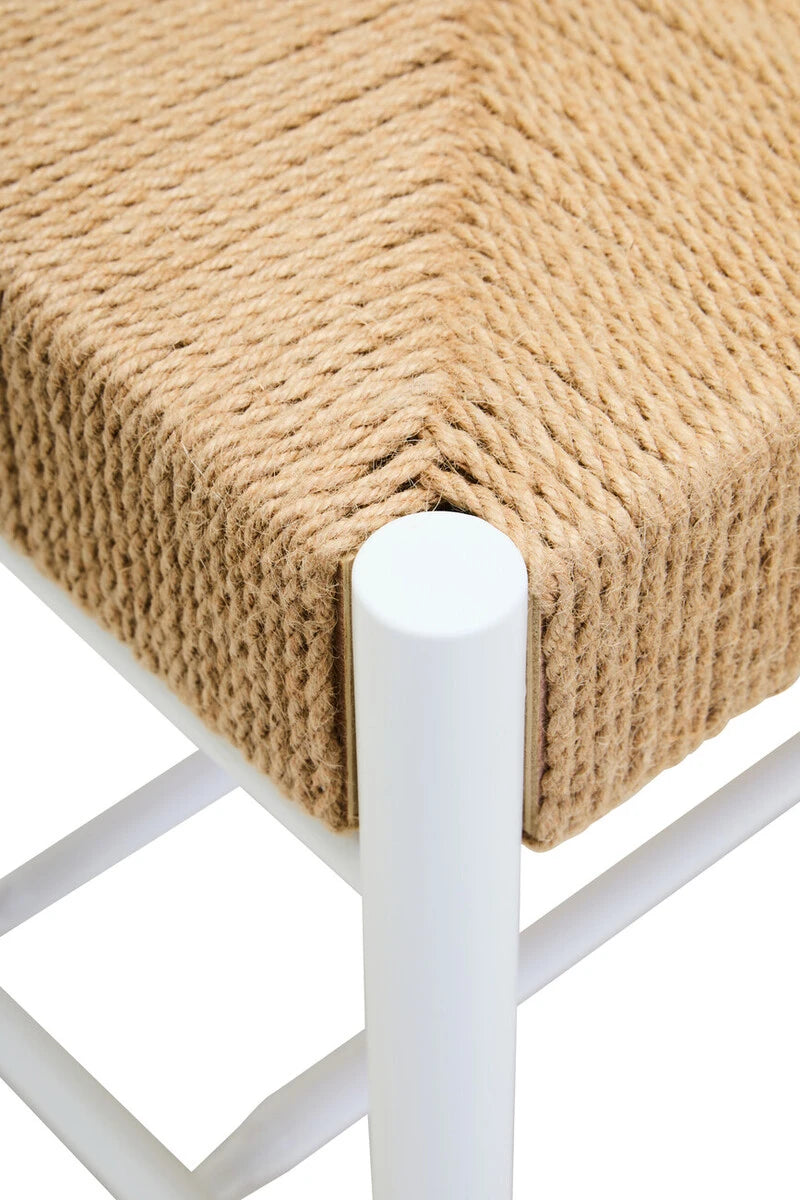 Bandar Large Natural Rope and White Wood Bench