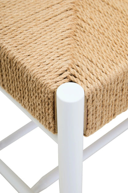 Bandar Large Natural Rope and White Wood Bench