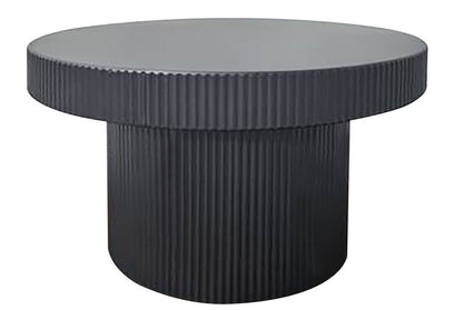 Trento Black Metal Round Ridge Detail Coffee Table