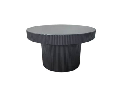 Trento Black Metal Round Ridge Detail Coffee Table
