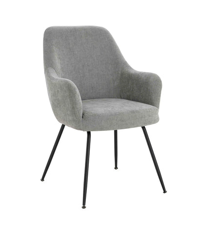Maxwell Set of 2 Light Grey Textured Fabric Dining Chairs with Arms