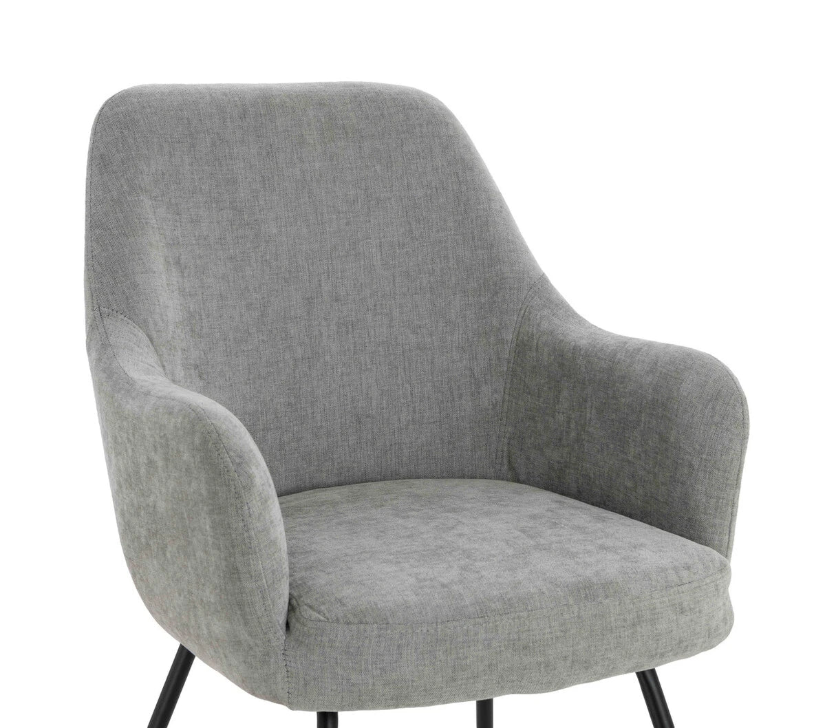 Maxwell Set of 2 Light Grey Textured Fabric Dining Chairs with Arms
