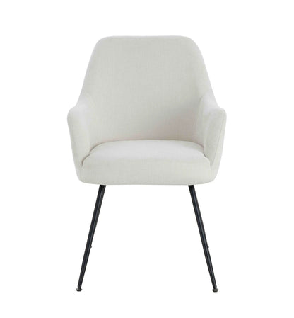 Maxwell Set of 2 Light Beige Textured Fabric Dining Chairs with Arms