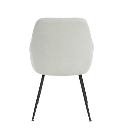 Maxwell Set of 2 Light Beige Textured Fabric Dining Chairs with Arms