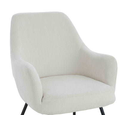Maxwell Set of 2 Light Beige Textured Fabric Dining Chairs with Arms
