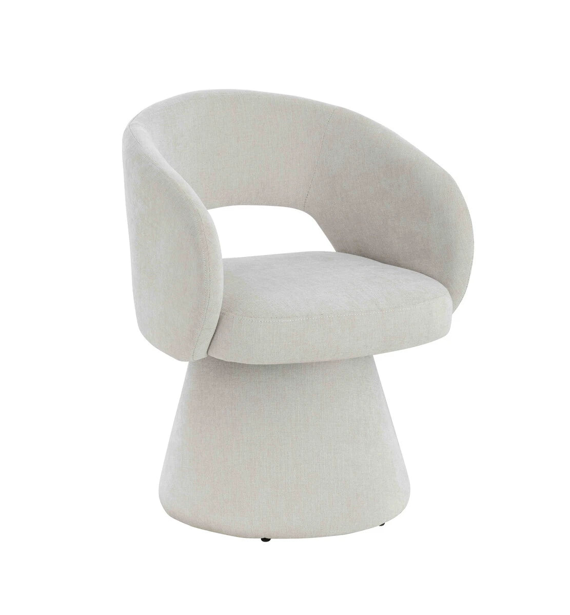 Maxwell Textured Beige Fabric Curved Accent Dining Chair
