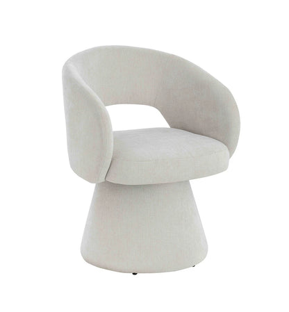 Maxwell Textured Beige Fabric Curved Accent Dining Chair