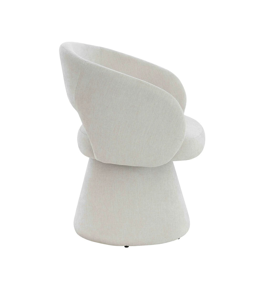 Maxwell Textured Beige Fabric Curved Accent Dining Chair