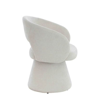 Maxwell Textured Beige Fabric Curved Accent Dining Chair