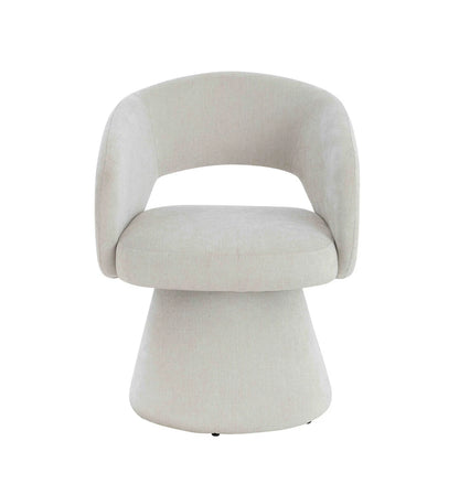 Maxwell Textured Beige Fabric Curved Accent Dining Chair