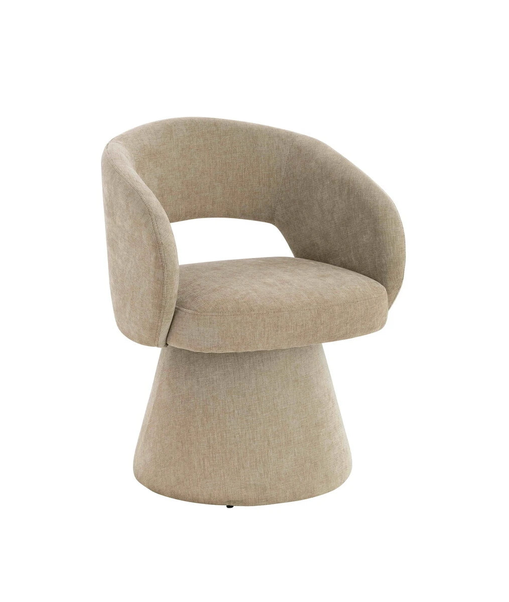 Maxwell Stone Fabric Curved Accent  Dining Chair