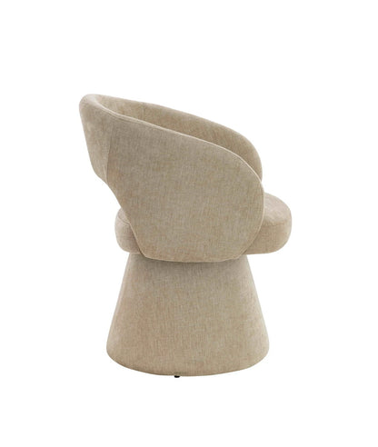 Maxwell Stone Fabric Curved Accent  Dining Chair