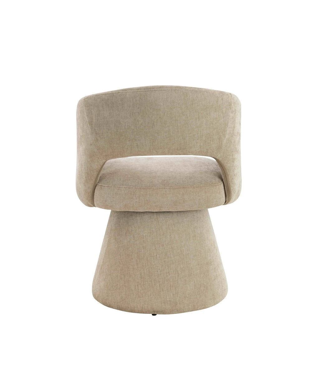 Maxwell Stone Fabric Curved Accent  Dining Chair