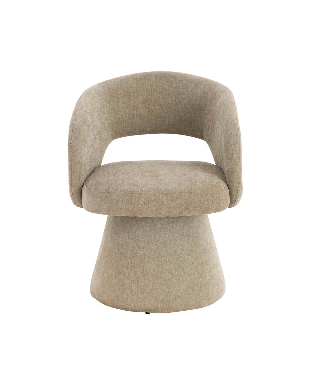 Maxwell Stone Fabric Curved Accent  Dining Chair